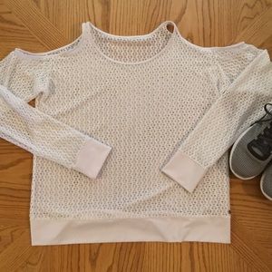 Fabletics Cold Shoulder Mesh Top